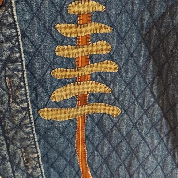 Haiks Denim Jacket Size L Christmas Vintage look. - Picture 8 of 14